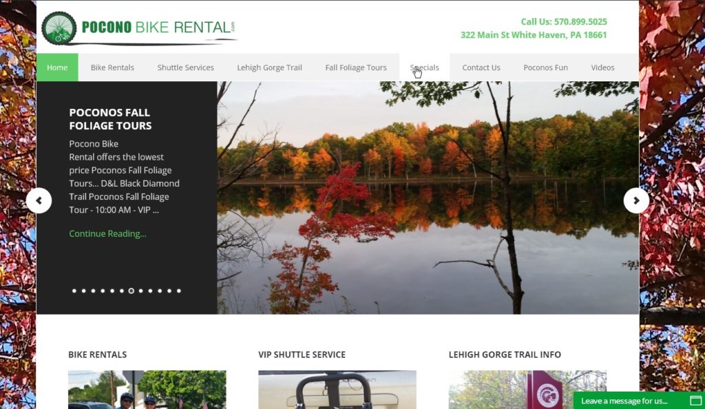 Pocono Mountains Fall Foliage Report 2019  - PoconoBikeRental.com